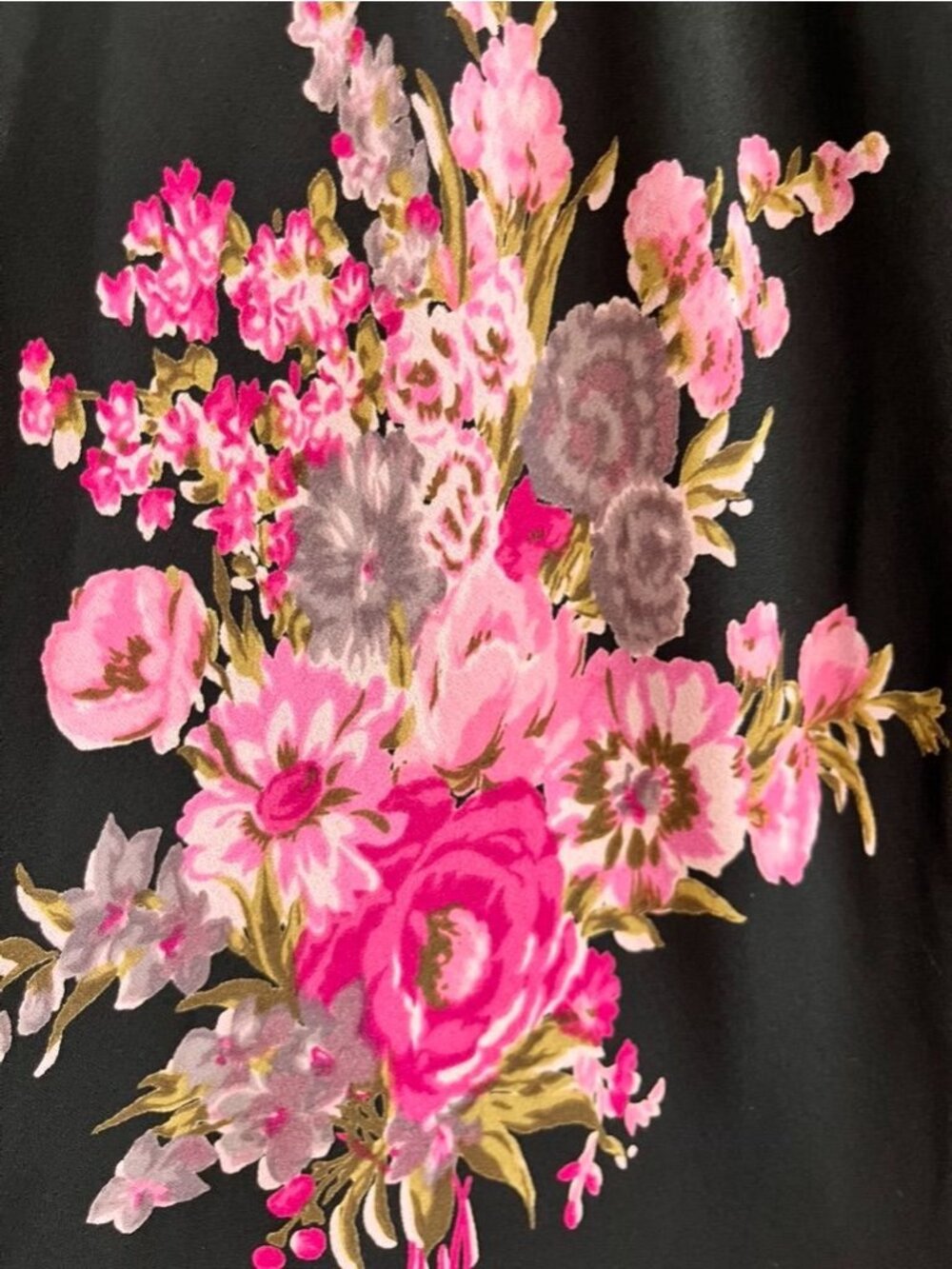 Colorful Floral Dress Black 20W Cottage Retro Mod Boho Indie Classic Chic Preppy - Picture 6 of 7
